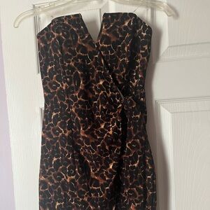 Leopard off the shoulder mini dress